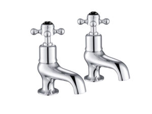 Grosvenor Cross Black Edition Bath Taps - Chrome