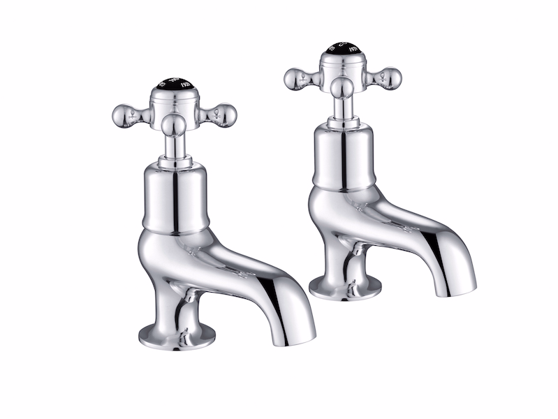 JTP Grosvenor Cross Black Edition Bath Taps - Chrome