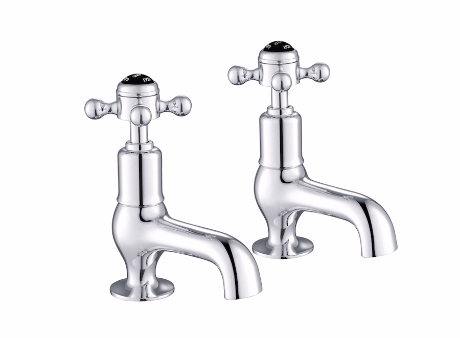 JTP Grosvenor Cross Black Edition Cloakroom Basin Taps - Chrome