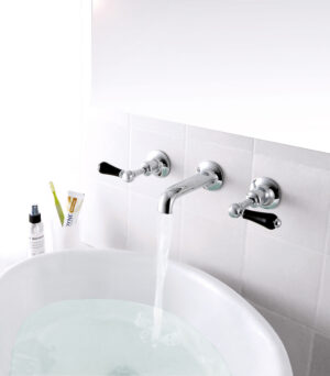 JTP Grosvenor Lever Black Edition 3 Hole Basin Mixer - Chrome