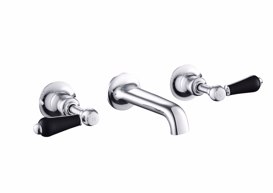 JTP Grosvenor Lever Black Edition 3 Hole Basin Mixer - Chrome - Image 2
