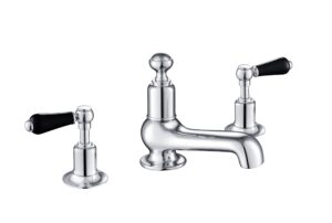 Grosvenor Lever Black Edition 3 Hole Basin Mixer - Chrome