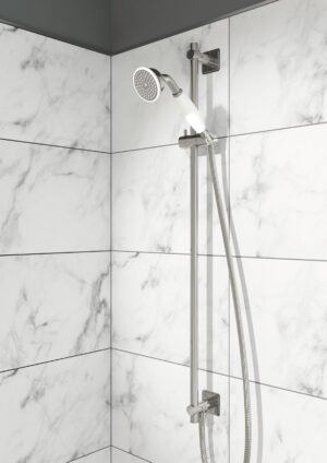 JTP Grosvenor Slide Rail Kit, Single Function Handset, Hose - Chrome