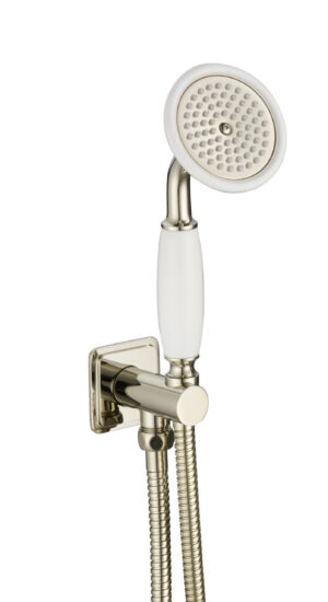 Grosvenor Water Outlet and Holder with Hand-Shower, Side Fixing - Nickel
