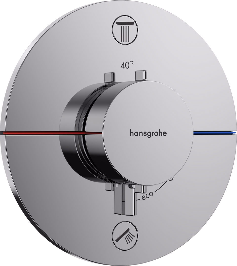 ShowerSelect Comfort S Thermostat for Concealed Installation for 2 Functions
