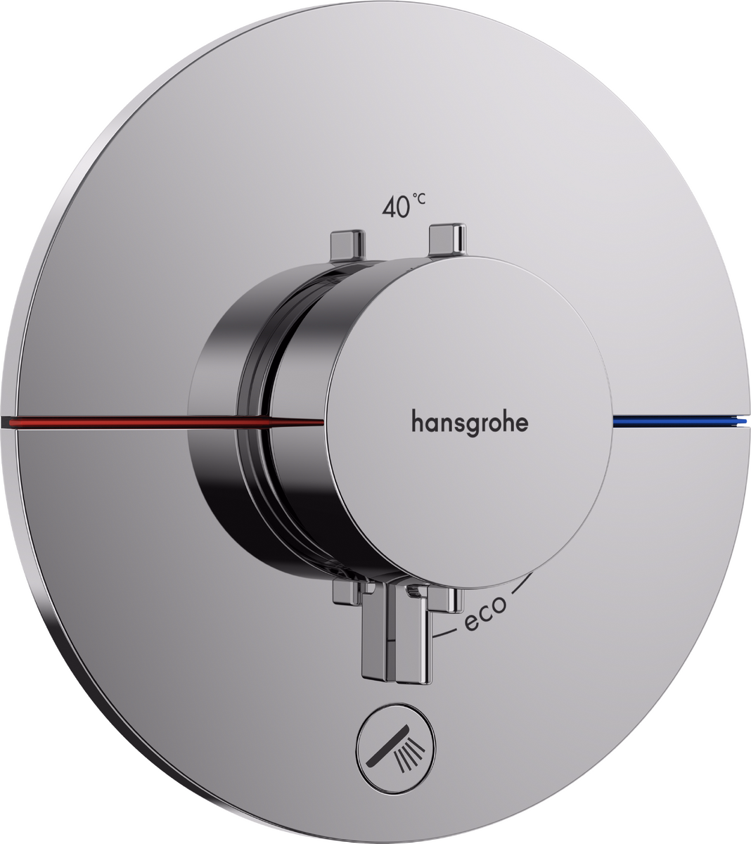 ShowerSelect Comfort S Thermostat for Concealed Installation for 1 Function and Additional Outlet