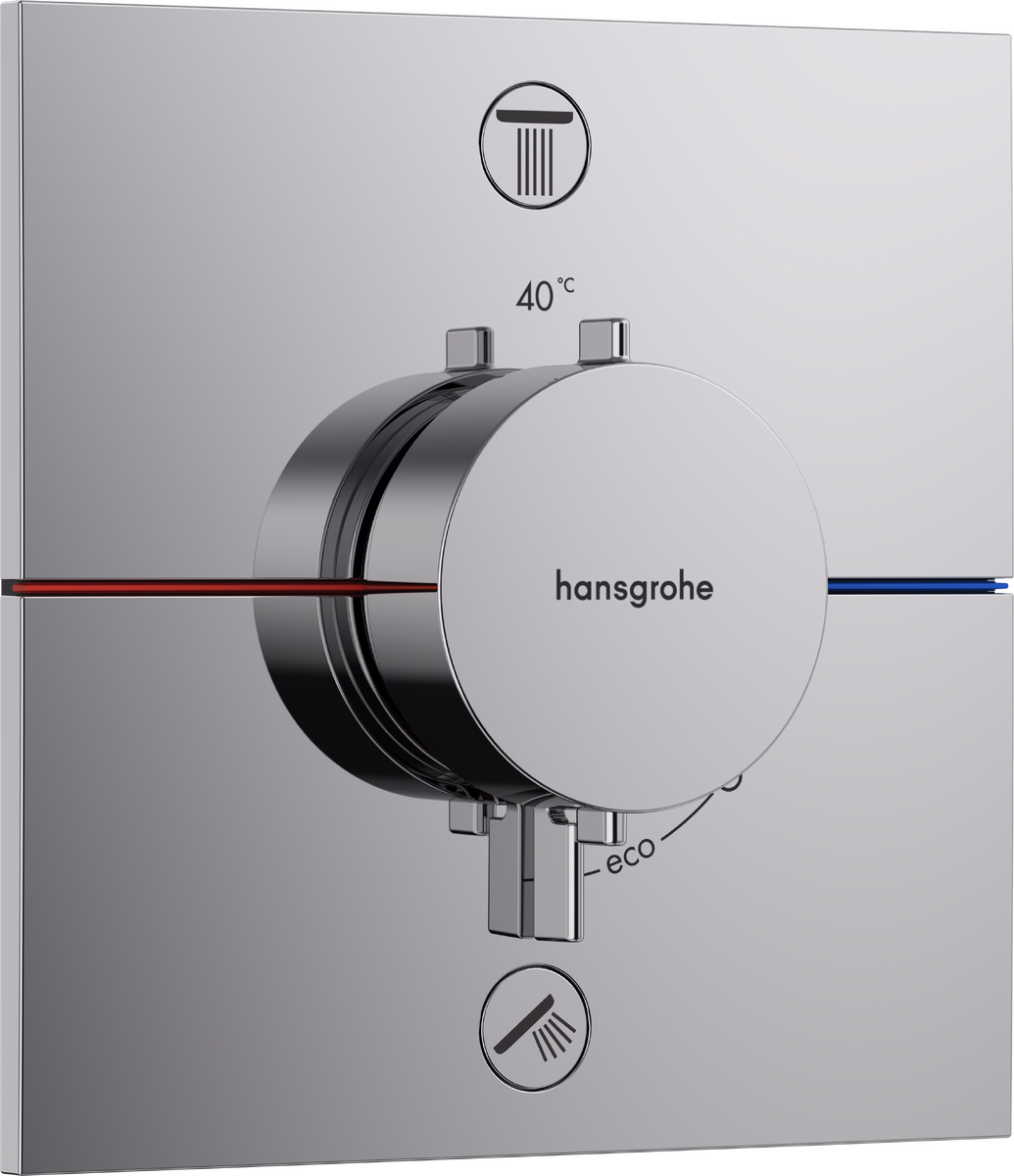 ShowerSelect Comfort E Thermostat for Concealed Installation for 2 Functions with Integrated Security Combination