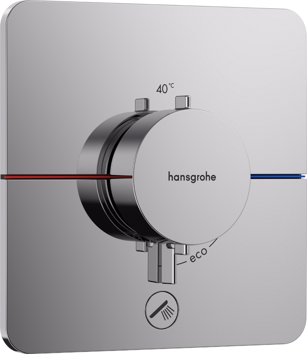 ShowerSelect Comfort Q Thermostat for Concealed Installation for 1 Function and Additional Outlet