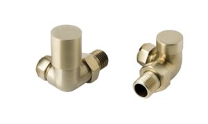 VOS Corner Radiator Valve - Brushed Brass