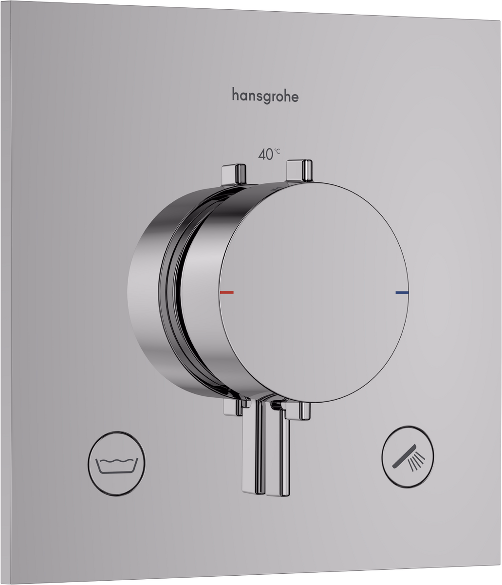 Ecostat Comfort E Thermostat for Concealed Installation for 2 Functions with Integrated Security Combination