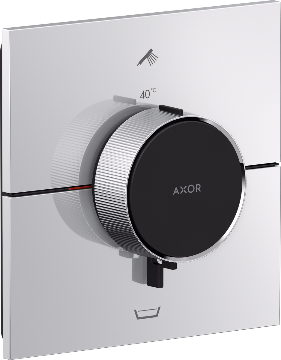 AXOR ShowerSelect ID Thermostat for Concealed Installation Square for 2 Functions with Integrated Security Combination