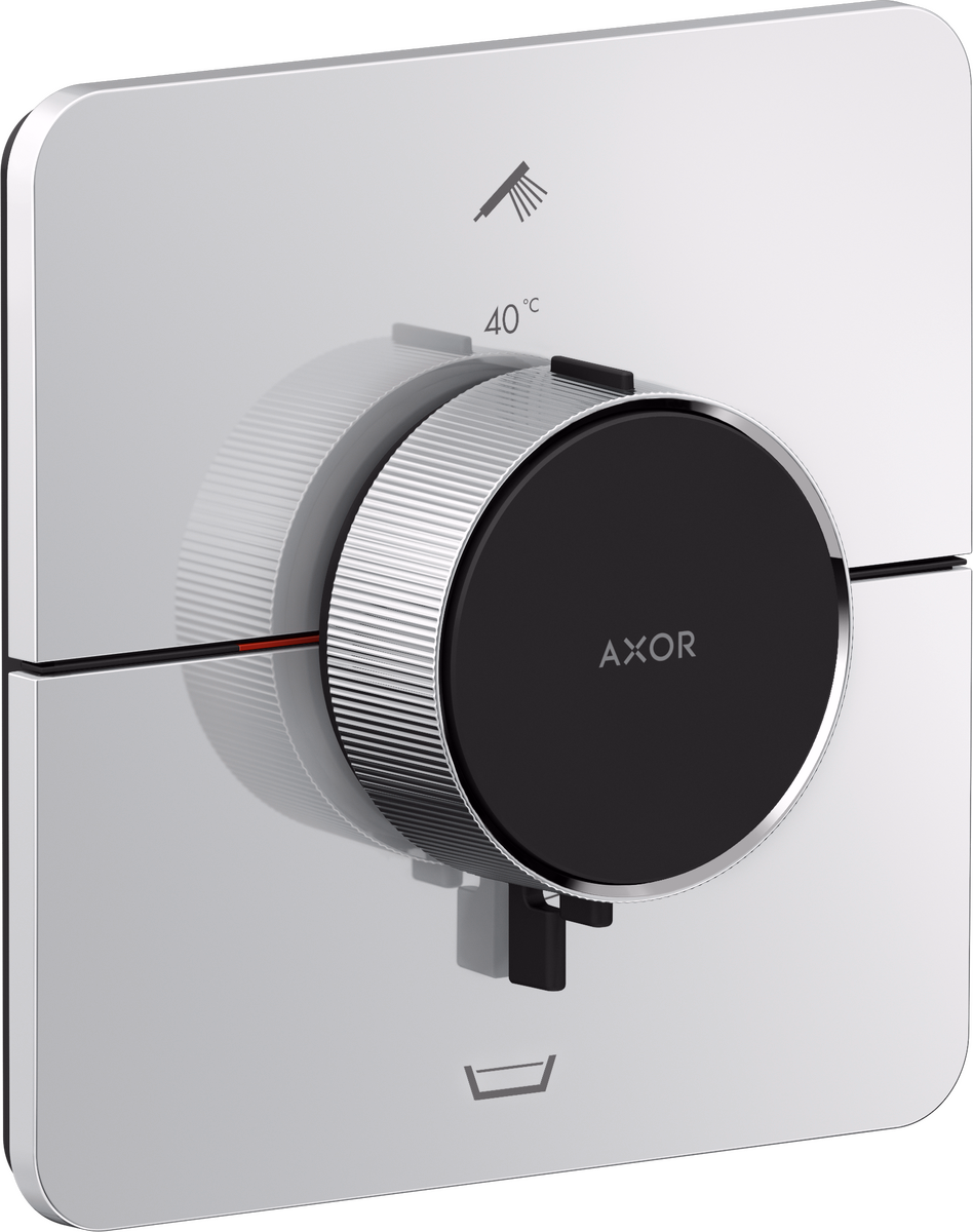 AXOR ShowerSelect ID Thermostat for Concealed Installation SoftSquare for 2 Functions with Integrated Security Combination