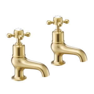 Grosvenor Cross Bath Taps - Brushed Brass