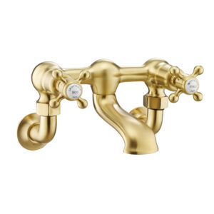 Grosvenor Bath Filler Wall Mounted - Brushed Brass
