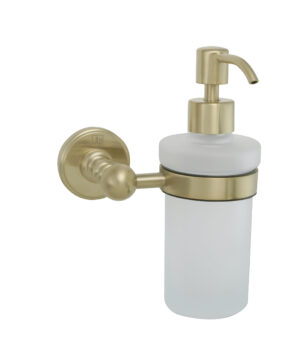 Grosvenor Soap Dispenser Frosted Glass - Brushed Brass