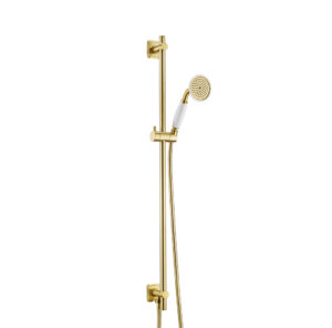 Grosvenor Slide Rail Kit, Single Function Handset, Hose - Brushed Brass