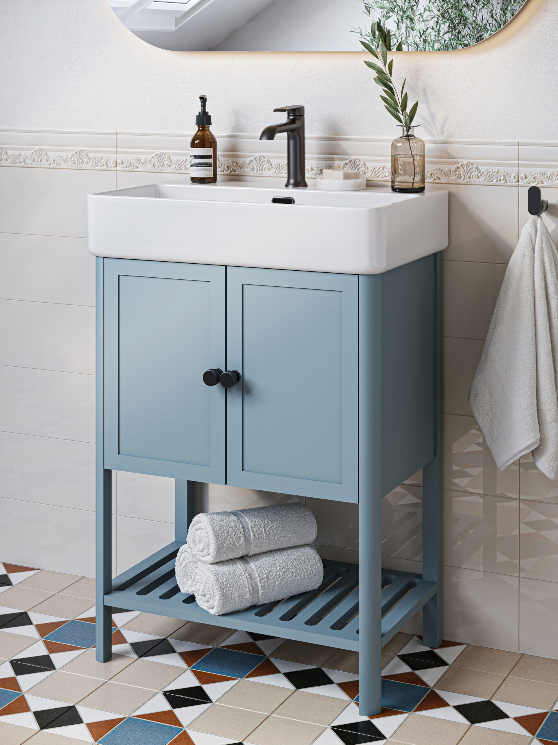 Armera Holloway 600mm 2 Door Free-Standing Unit with Under Shelf - Image 2