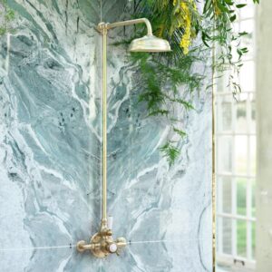 Swadling Invincible Single Exposed Shower Mixer, Rigid Riser Kit and 200 mm Deluge