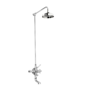 Swadling Invincible Double Exposed Shower Mixer, Rigid Riser Kit, 200 mm Deluge and Integrated Bath Spout