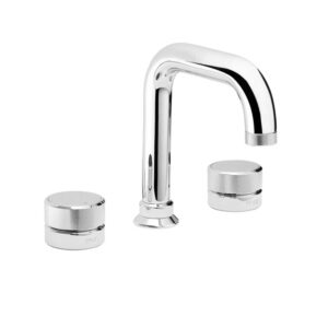 Swadling Engineer Deck Mounted Basin Mixer with Curved Spout