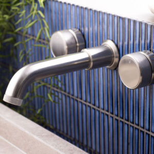 Swadling Engineer Wall Mounted Basin Mixer with Curved Spout
