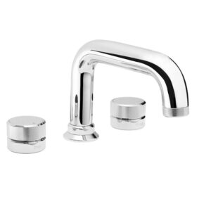 Swadling Engineer Deck Mounted Bath Mixer with Curved Spout