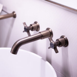 Swadling Illustrious Wall Mounted Basin Mixer with Curved Spout